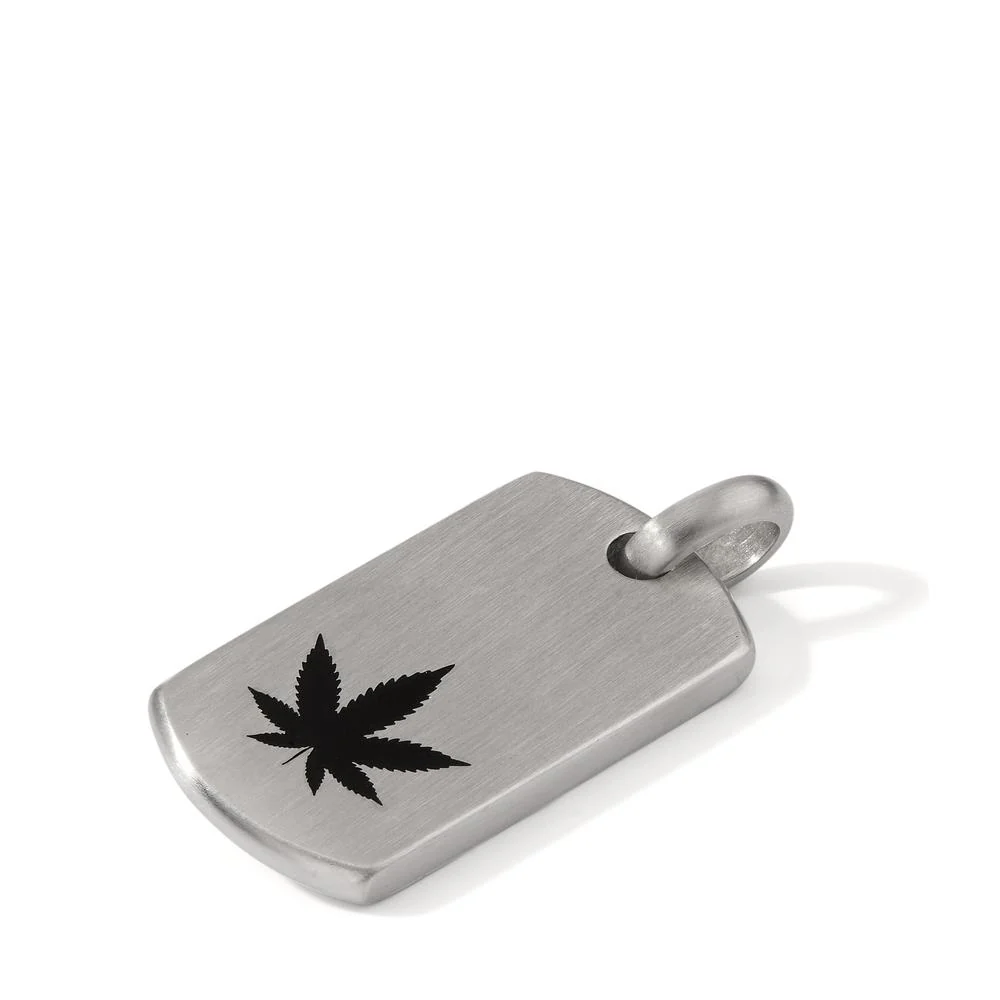 Ciondolo Acciaio inossidabile smaltato Cannabis - Image 2