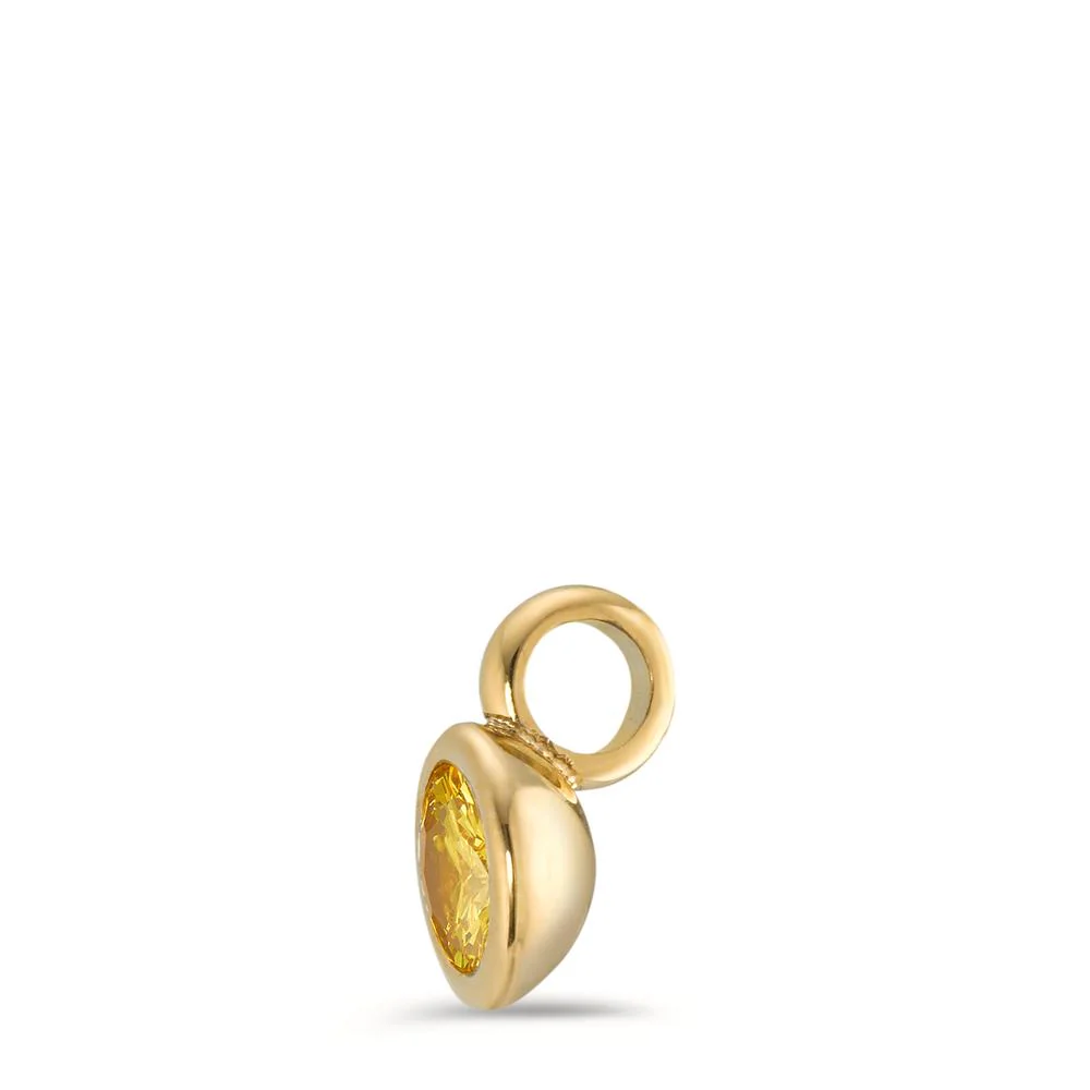 Ciondolo Acciaio inossidabile Zirconia giallo giallo rivestimento IP Ø7 mm - Image 2