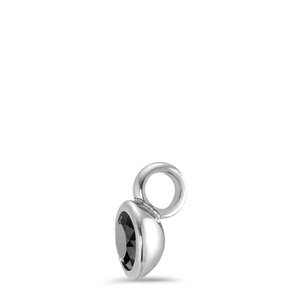 Ciondolo Acciaio inossidabile Zirconia nero Ø7 mm - Image 2