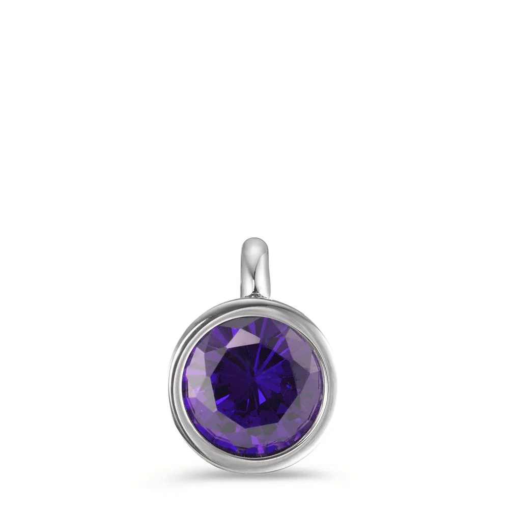 Ciondolo Acciaio inossidabile Zirconia Viola Ø9.5 mm