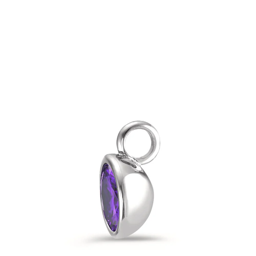 Ciondolo Acciaio inossidabile Zirconia Viola Ø9.5 mm - Image 2