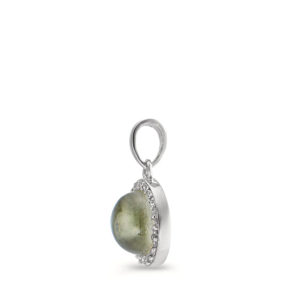 Ciondolo Argento Ametista verde rodiato Ø9.5 mm - Image 2
