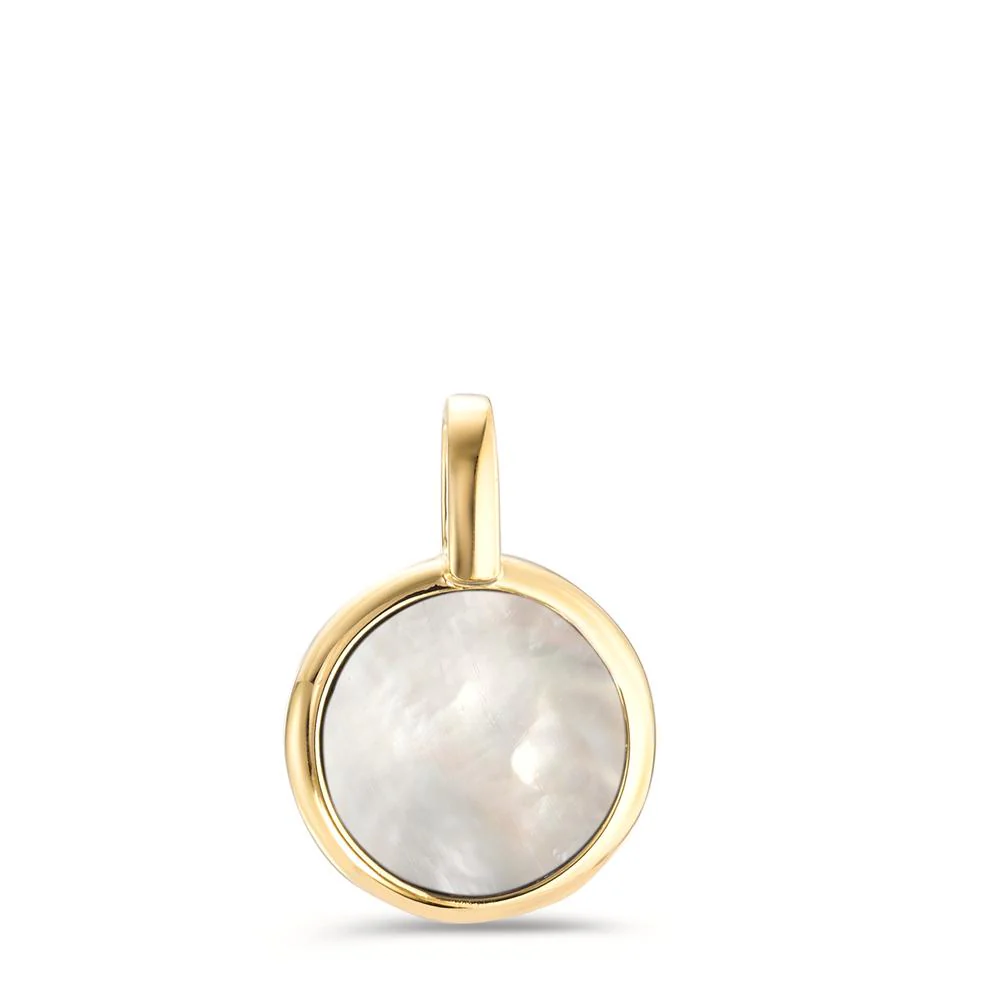 Ciondolo Argento dorato Madreperla bianco Ø14 mm