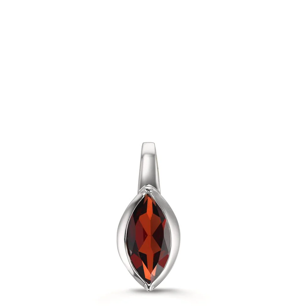 Ciondolo Argento Granato rodiato