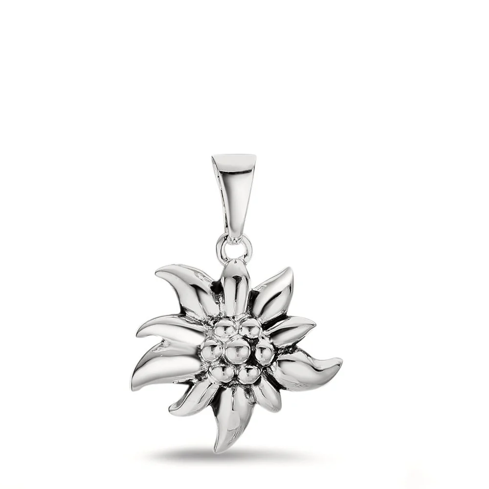 Ciondolo Argento patinato Stella alpina Ø14 mm