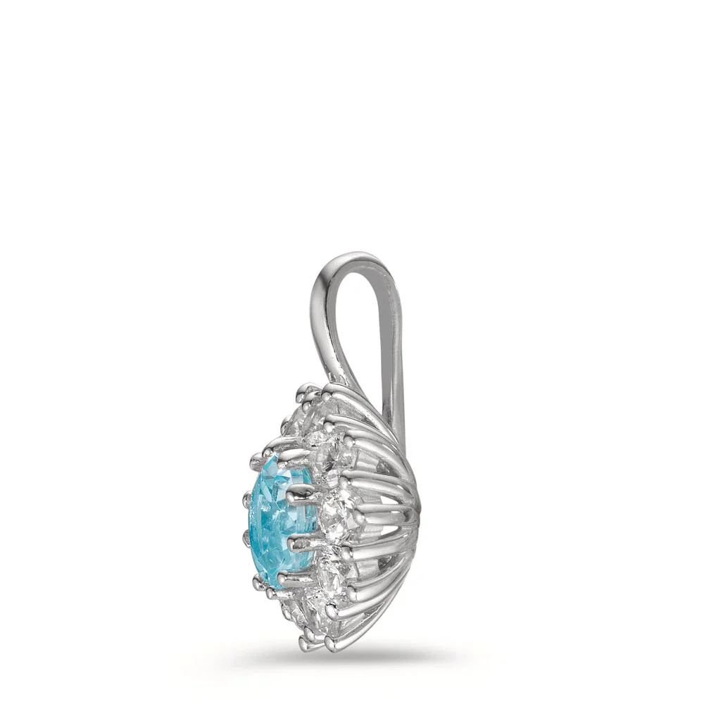 Ciondolo Argento Topazio, Zirconia bianco, 10 pietra rodiato Ø10 mm - Image 2