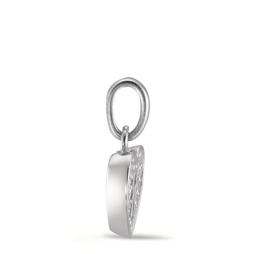 Ciondolo Argento Zirconia 17 pietra rodiato Cuore Ø9.5 mm - Image 2