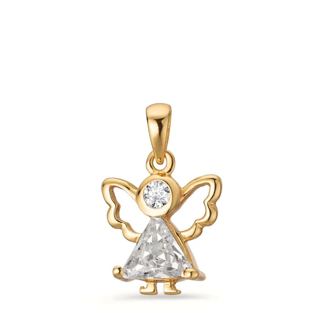 Ciondolo Argento Zirconia giallo dorato Angelo