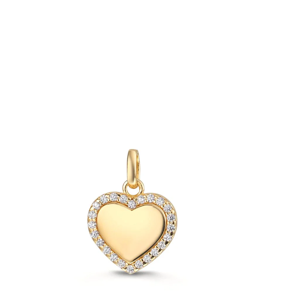 Ciondolo Argento Zirconia giallo dorato Ø10 mm