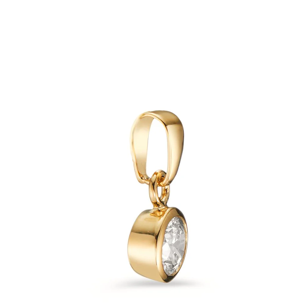 Ciondolo Argento Zirconia giallo dorato Ø6 mm - Image 2