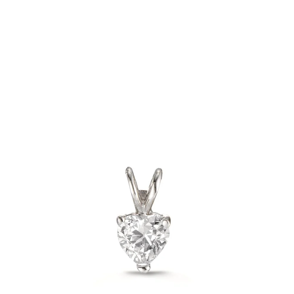 Ciondolo Argento Zirconia [Herz], 5 mm rodiato