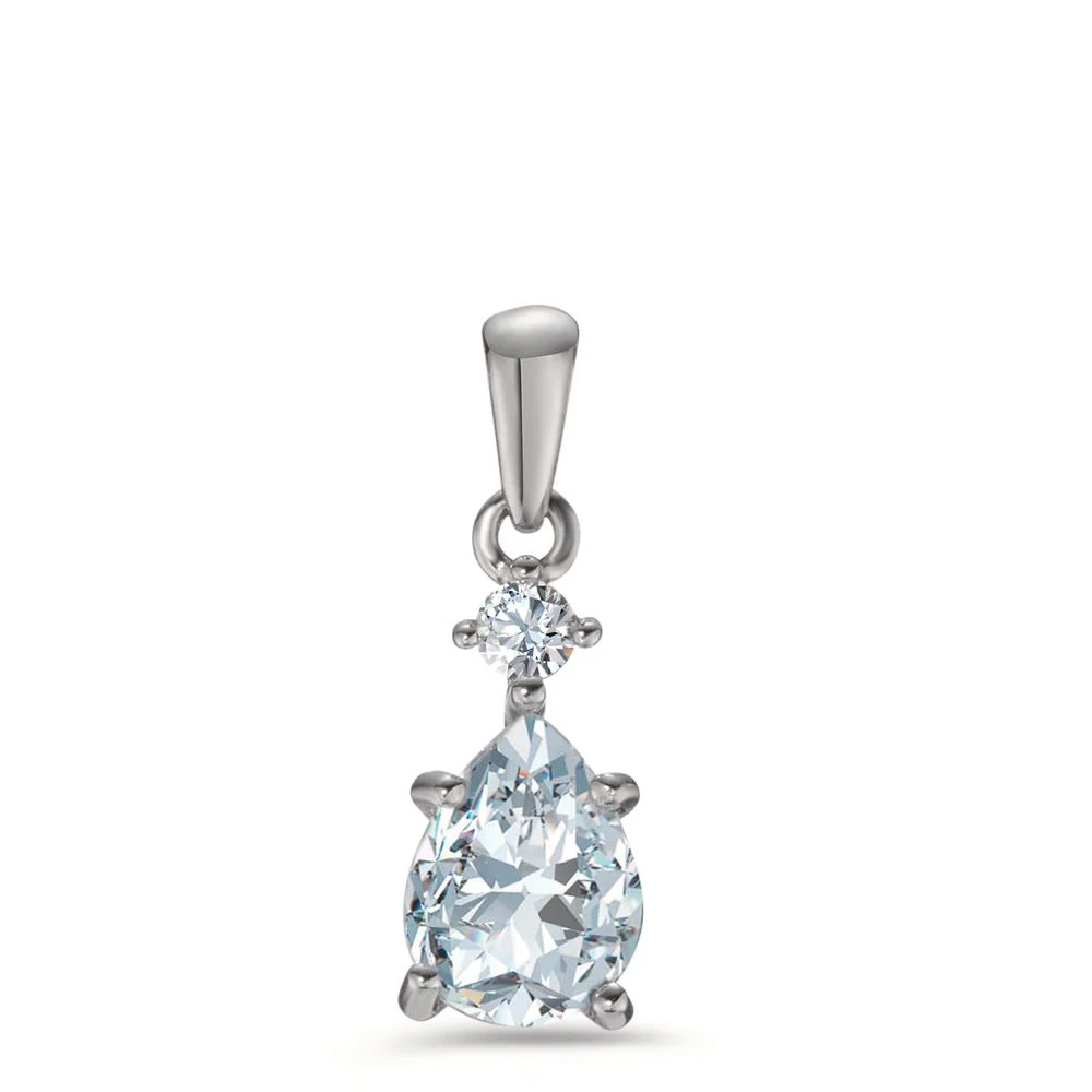 Ciondolo Argento Zirconia rodiato