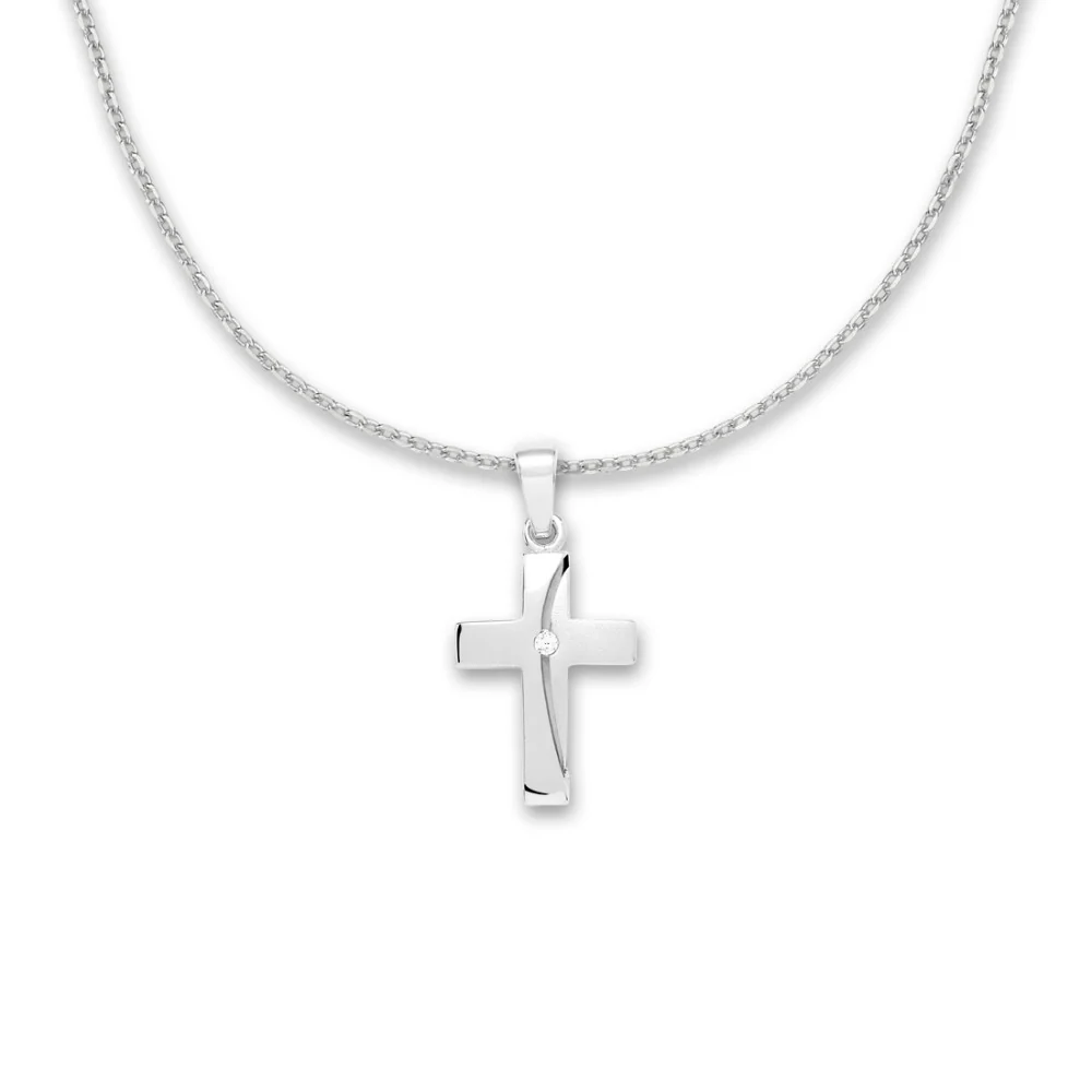 Ciondolo Argento Zirconia rodiato Croce - Image 2