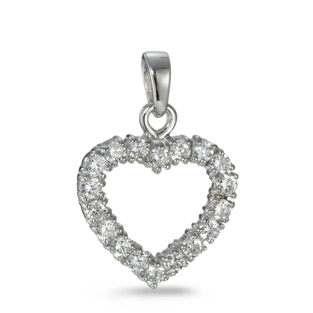 Ciondolo Argento Zirconia rodiato Cuore