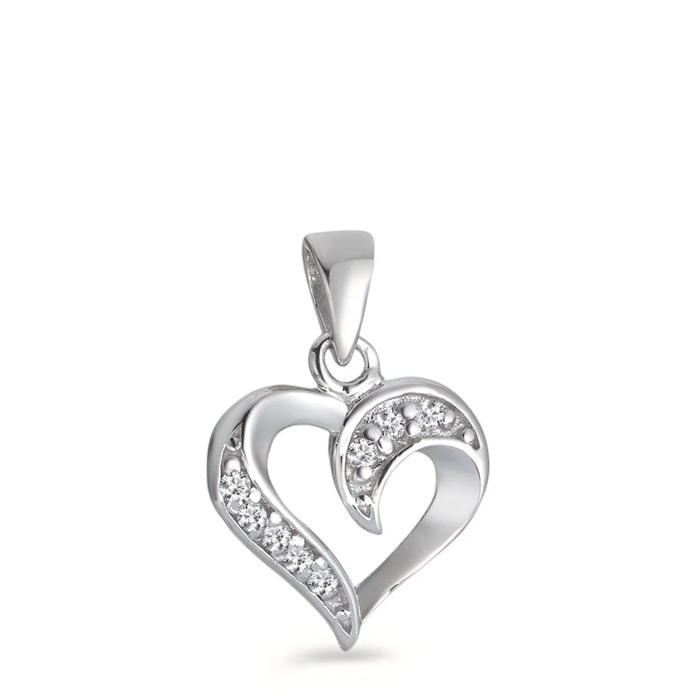 Ciondolo Argento Zirconia rodiato Cuore
