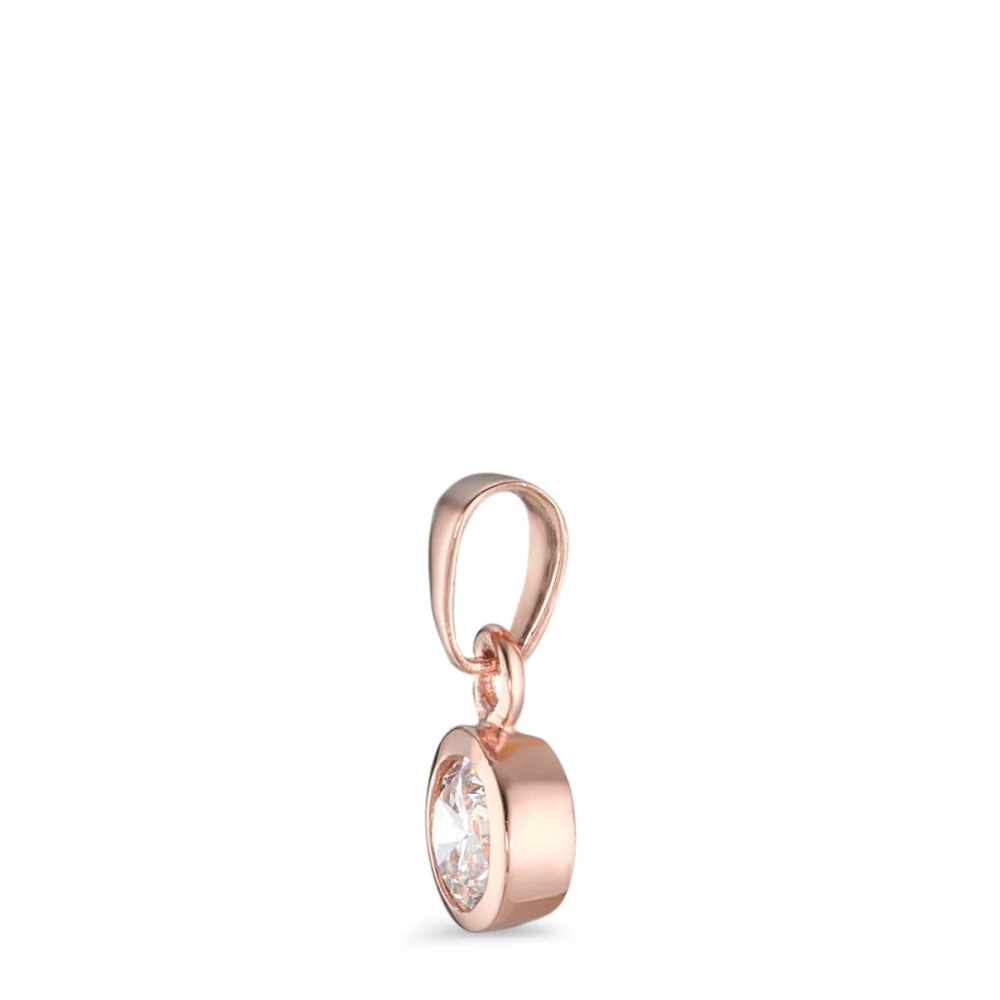Ciondolo Argento Zirconia rosa dorato Ø6 mm - Image 3
