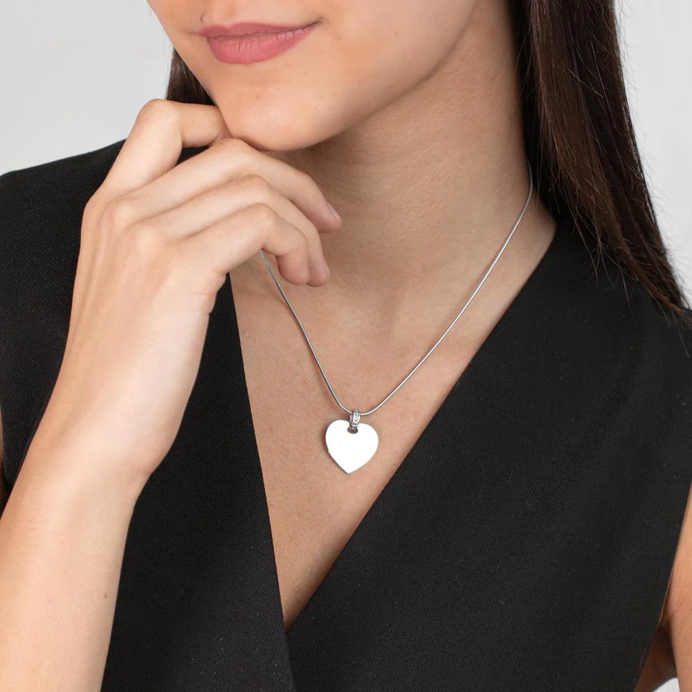 Ciondolo incisione Argento rodiato Cuore - Image 2