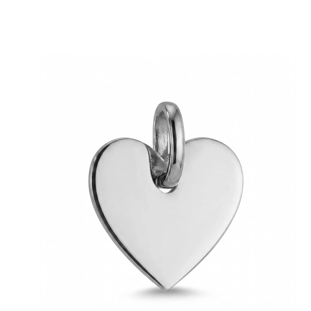 Ciondolo incisione Oro bianco 585/14 kt Cuore Ø10 mm