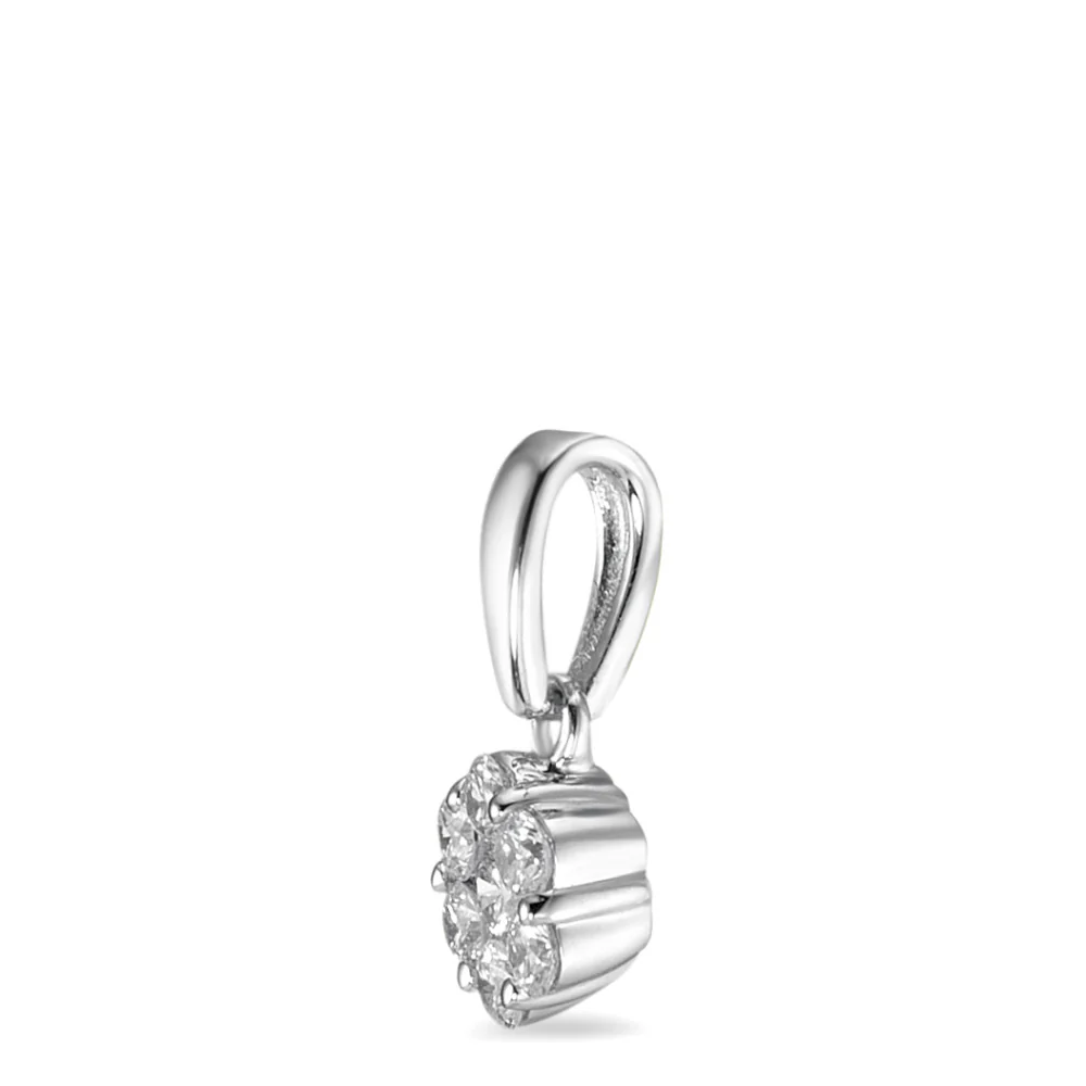 Ciondolo Oro bianco 375/9K Diamante 0.18 ct, 7 pietra, w-si Ø5 mm - Image 2