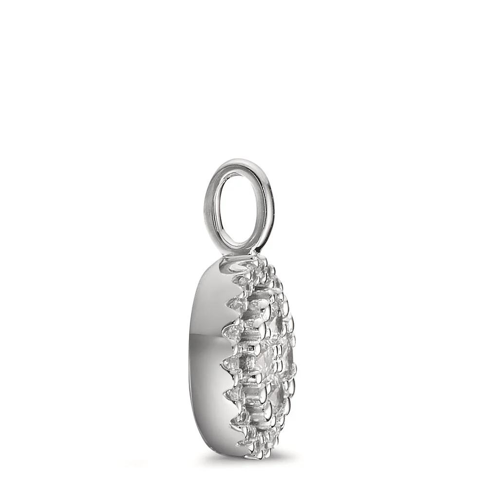 Ciondolo Oro bianco 375/9K Zirconia 24 pietra Ø9 mm - Image 2