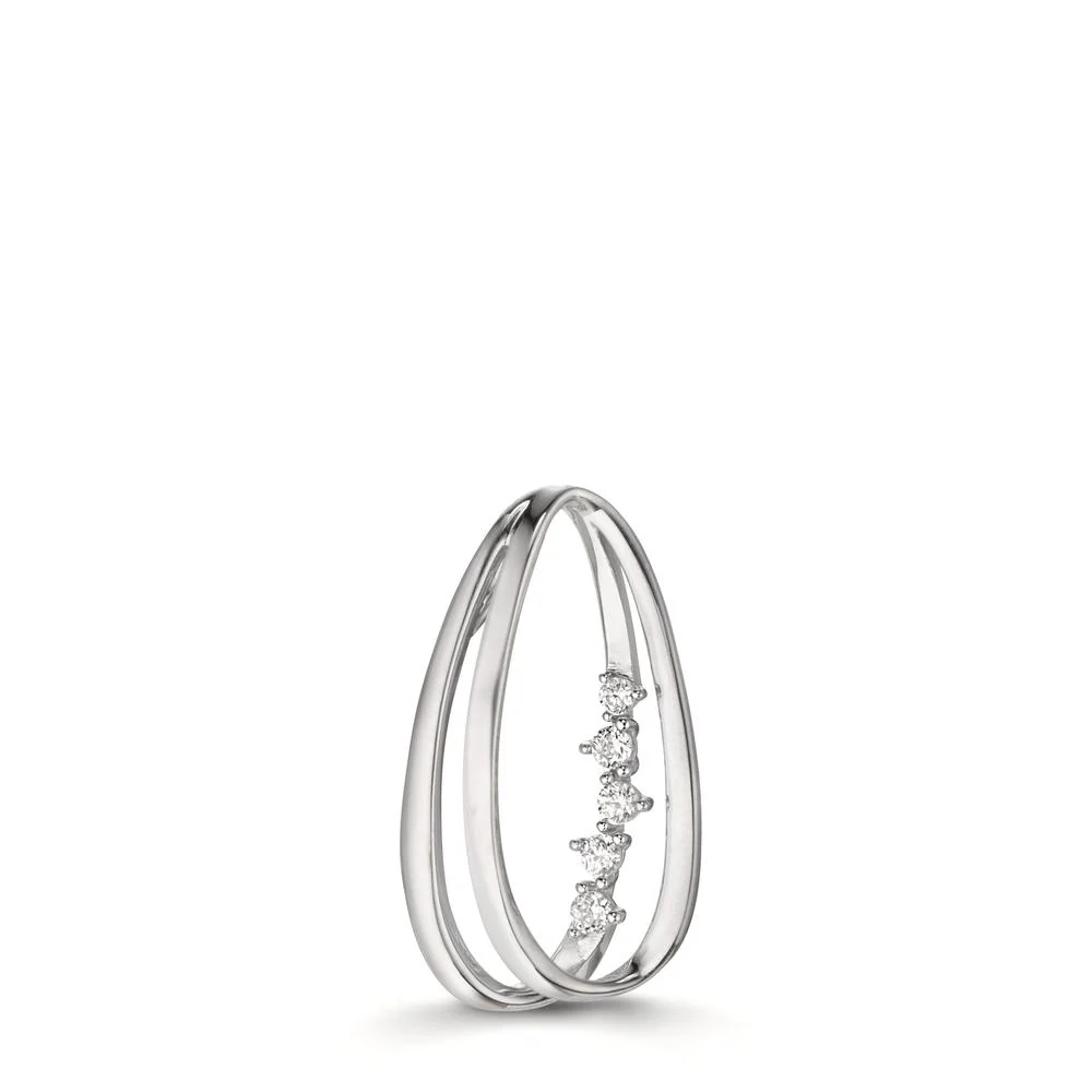 Ciondolo Oro bianco 375/9K Zirconia 5 pietra
