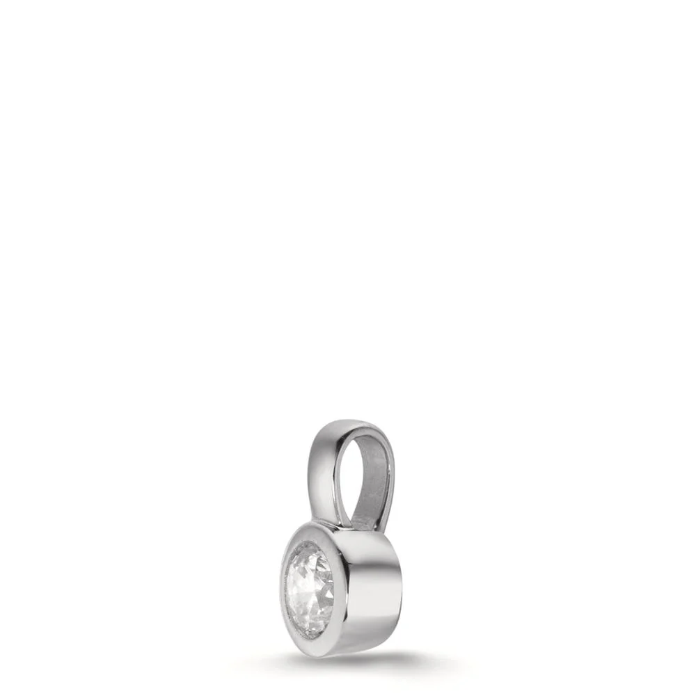 Ciondolo Oro bianco 375/9K Zirconia Ø4.5 mm - Image 3