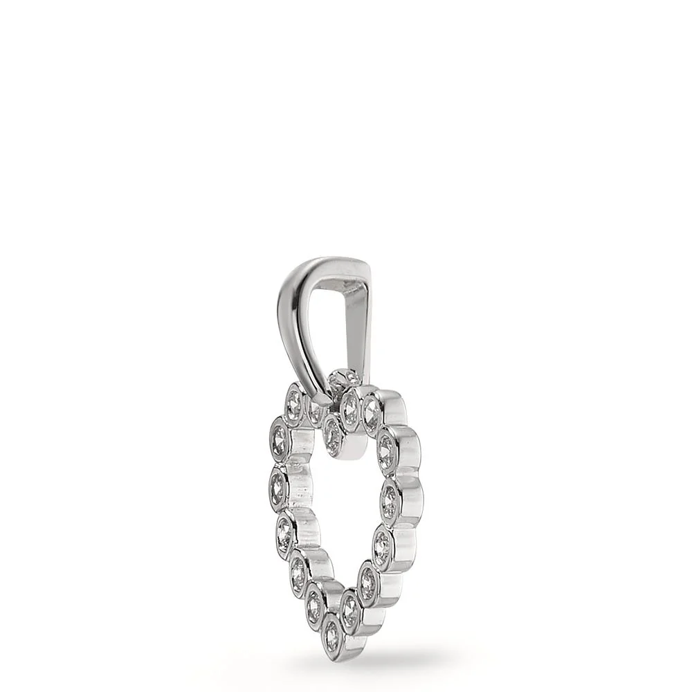 Ciondolo Oro bianco 585/14 kt Diamante 0.08 ct, 16 pietra, w-si Ø10 mm - Image 2