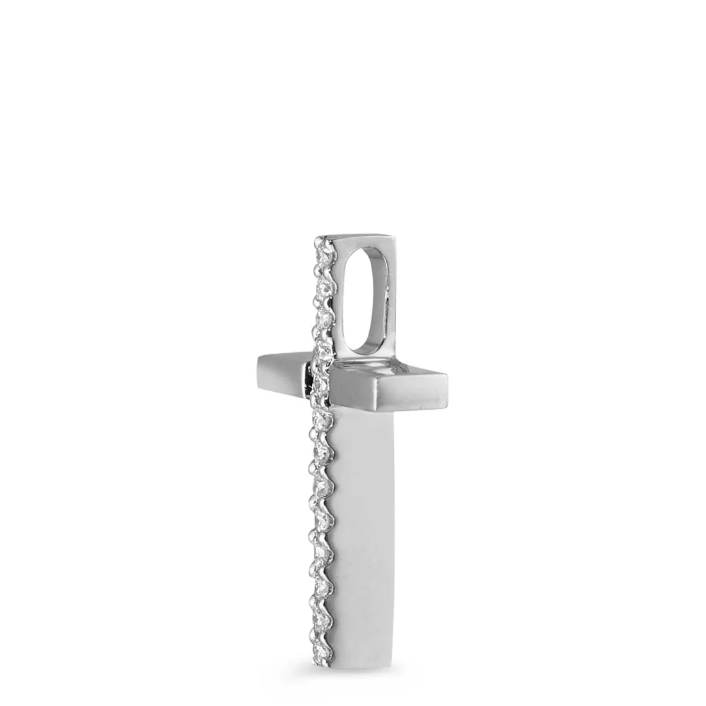 Ciondolo Oro bianco 750/18 carati Diamante 0.03 ct, 13 pietra, w-si Croce - Image 2