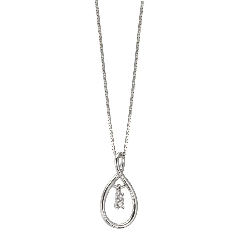 Ciondolo Oro bianco 750/18 carati Diamante 0.03 ct, 2 pietra, w-si - Image 2