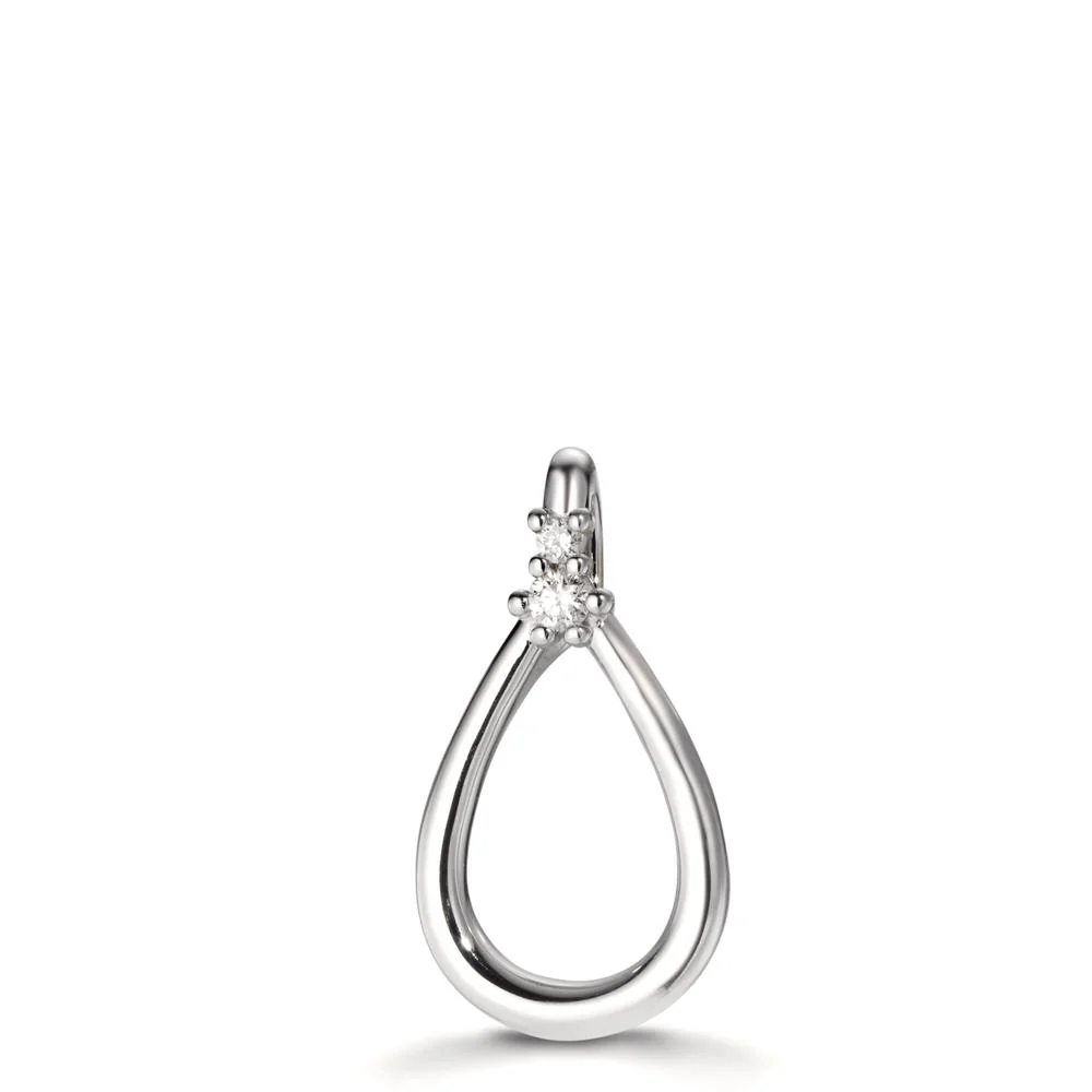 Ciondolo Oro bianco 750/18 carati Diamante 0.045 ct, 2 pietra, w-si