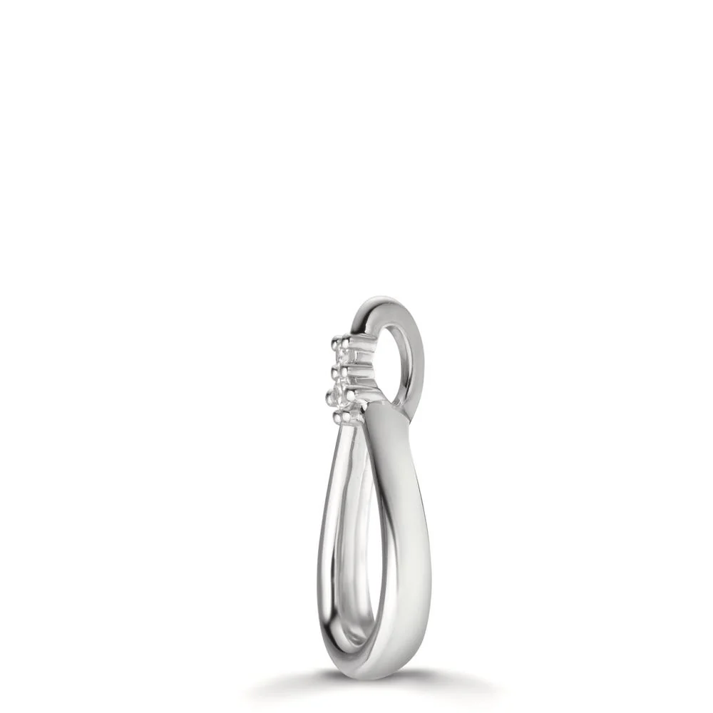 Ciondolo Oro bianco 750/18 carati Diamante 0.045 ct, 2 pietra, w-si - Image 2