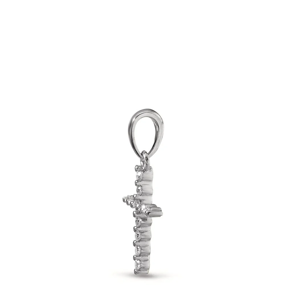 Ciondolo Oro bianco 750/18 carati Diamante 0.05 ct, 11 pietra, w-si Croce - Image 2