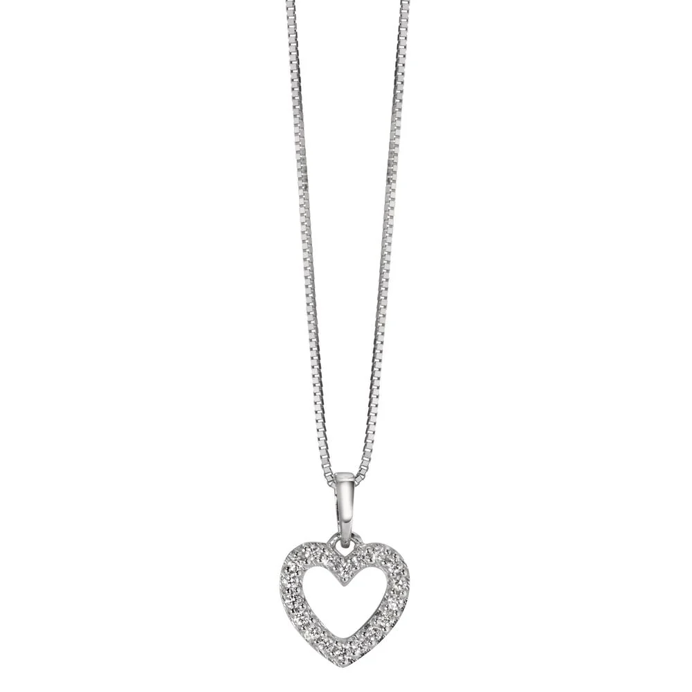 Ciondolo Oro bianco 750/18 carati Diamante 0.08 ct, w-si Cuore Ø8.5 mm - Image 2