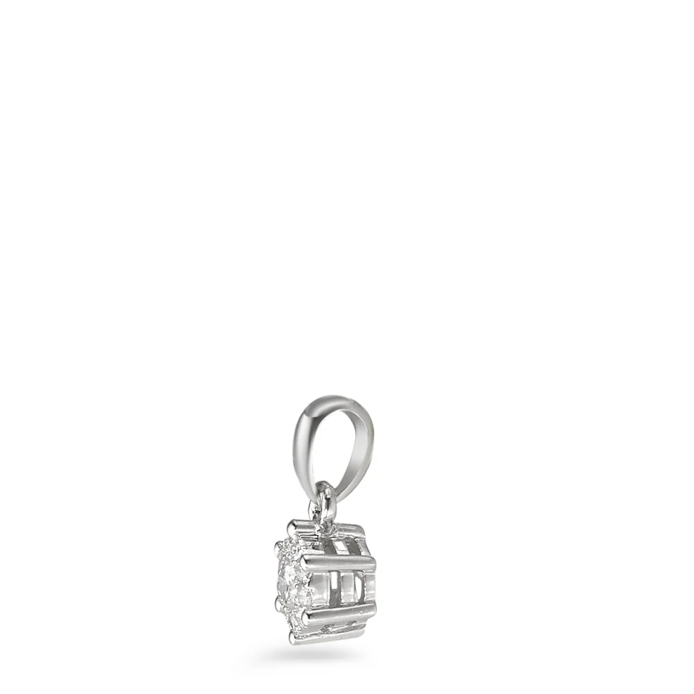 Ciondolo Oro bianco 750/18 carati Diamante 0.085 ct, 10 pietra, w-si Ø4.5 mm - Image 2