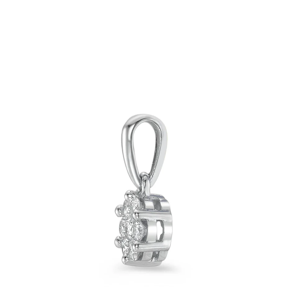 Ciondolo Oro bianco 750/18 carati Diamante 0.10 ct, 7 pietra, w-si Ø4.5 mm - Image 2