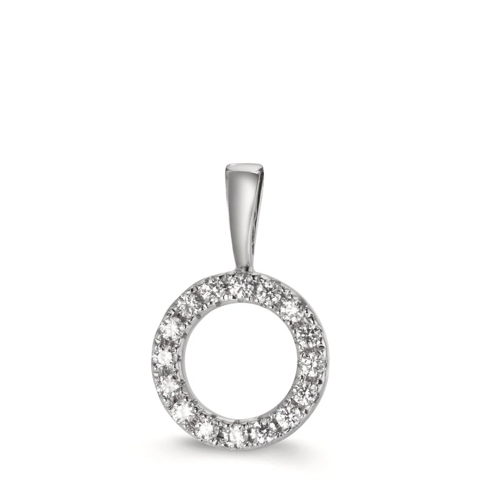 Ciondolo Oro bianco 750/18 carati Diamante 0.12 ct, w-si Ø9 mm