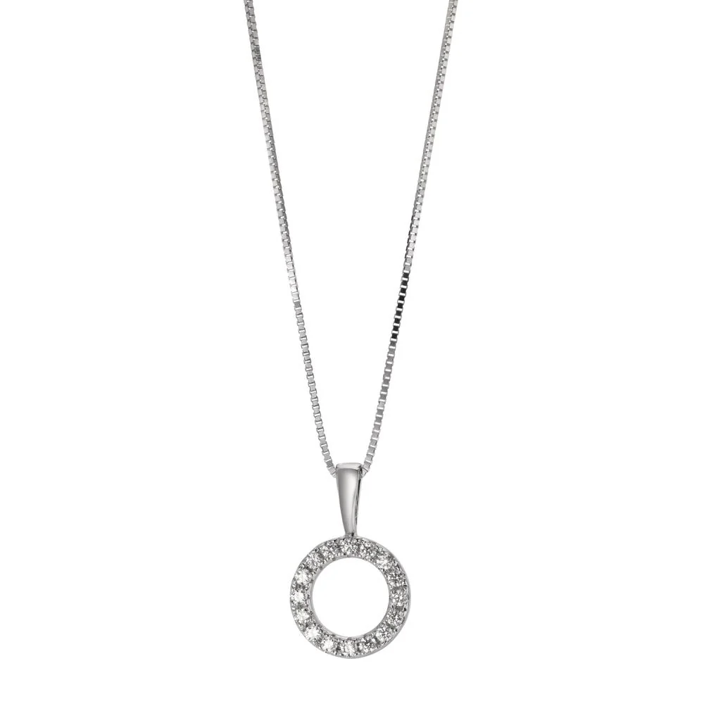 Ciondolo Oro bianco 750/18 carati Diamante 0.12 ct, w-si Ø9 mm - Image 2