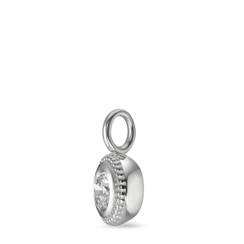 Ciondolo Oro bianco 750/18 carati Diamante 0.15 ct, w-si Ø6 mm - Image 2