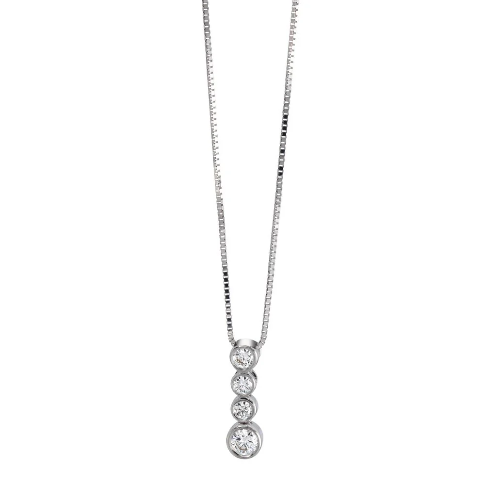 Ciondolo Oro bianco 750/18 carati Diamante 0.16 ct, 4 pietra, w-si - Image 2