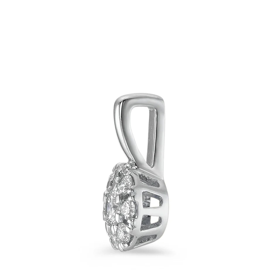 Ciondolo Oro bianco 750/18 carati Diamante 0.20 ct, 9 pietra, w-si Ø6.5 mm - Image 2