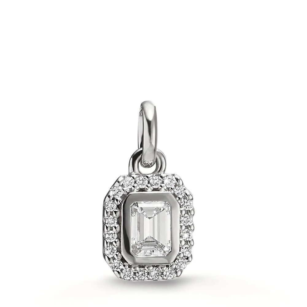 Ciondolo Oro bianco 750/18 carati Diamante 0.31 ct, w-si