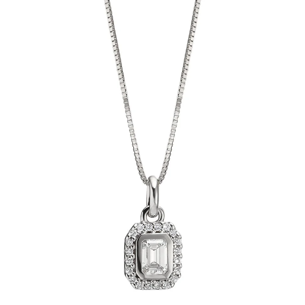 Ciondolo Oro bianco 750/18 carati Diamante 0.31 ct, w-si - Image 2