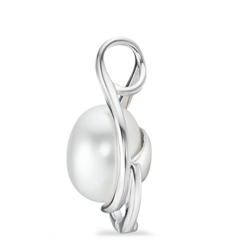 Ciondolo Oro bianco 750/18 carati Diamante bianco, 0.01 ct, [Brillant], w-si Perla coltivata d'acqua dolce bianco, 9.5 mm - Image 2