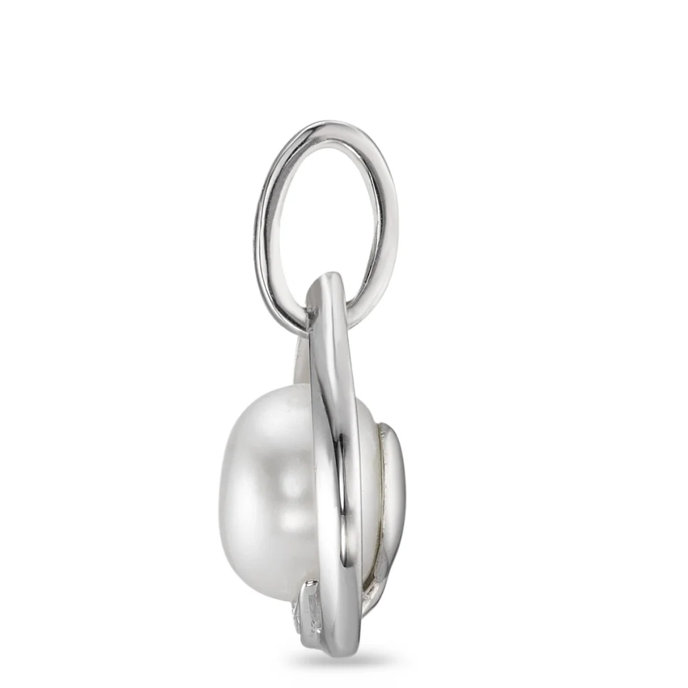 Ciondolo Oro bianco 750/18 carati Diamante bianco, 0.03 ct, 6 pietra, [Brillant], w-si Perla coltivata d'acqua dolce, 6 Perla, 9 mm - Image 2