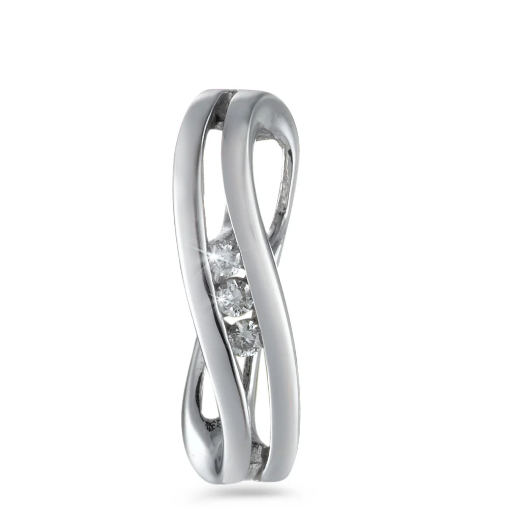 Ciondolo Oro bianco 750/18 carati Diamante bianco, 0.06 ct, 3 pietra, w-si