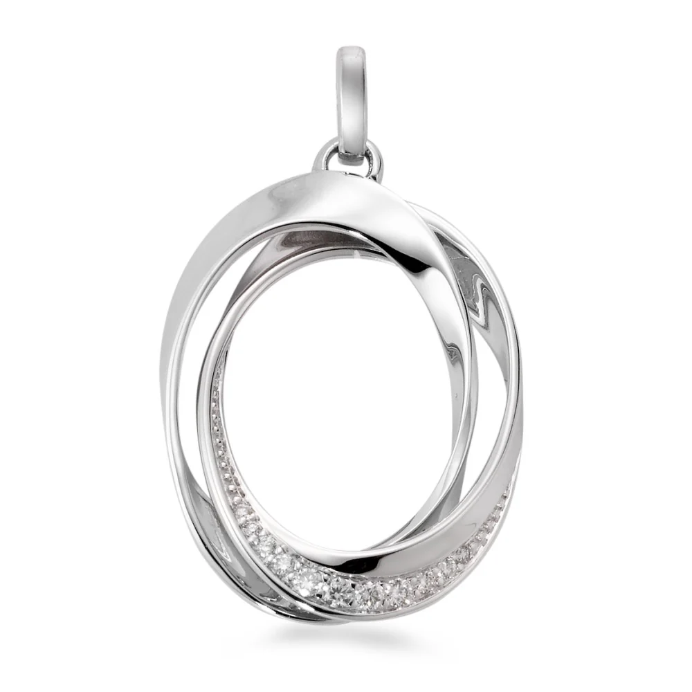Ciondolo Oro bianco 750/18 carati Diamante bianco, 0.10 ct, 11 pietra, [Brillant], w-si