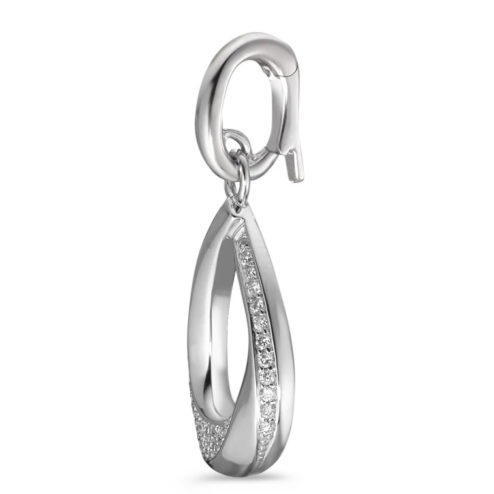 Ciondolo Oro bianco 750/18 carati Diamante bianco, 0.19 ct, 38 pietra, [Brillant], w-si - Image 2