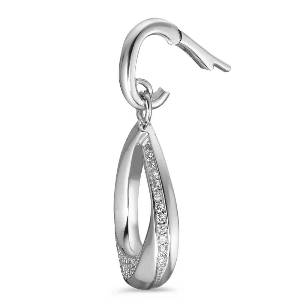 Ciondolo Oro bianco 750/18 carati Diamante bianco, 0.19 ct, 38 pietra, [Brillant], w-si - Image 3