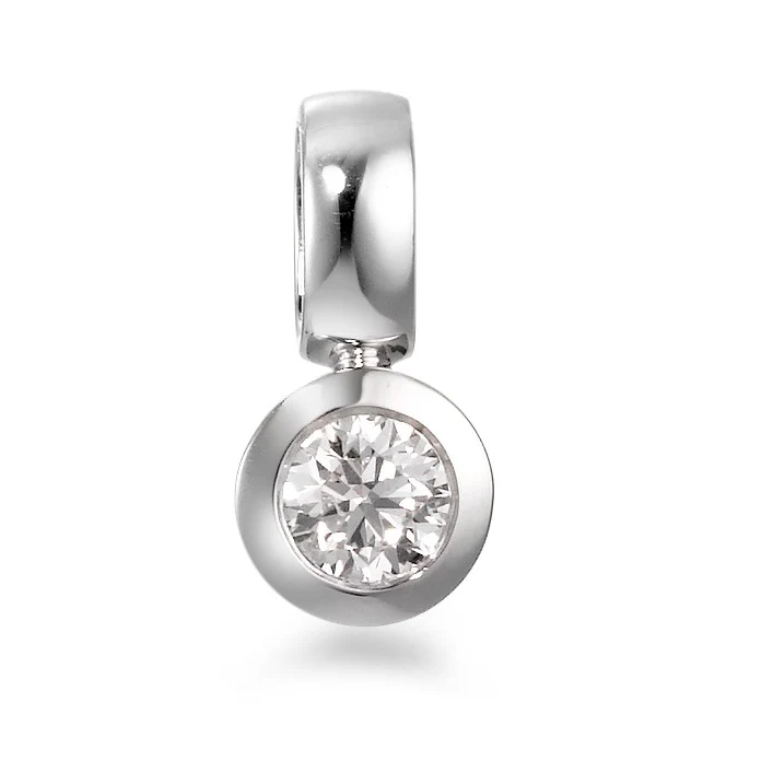 Ciondolo Oro bianco 750/18 carati Diamante bianco, 0.25 ct, [Brillant], w-si Ø6 mm