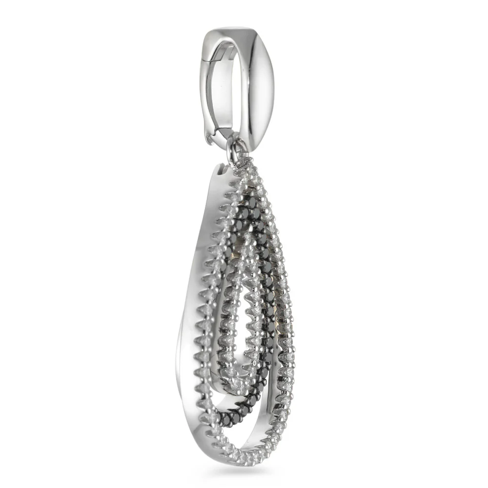 Ciondolo Oro bianco 750/18 carati Diamante nero, 0.52 ct, 104 pietra, [Brillant], tw-vsi - Image 3